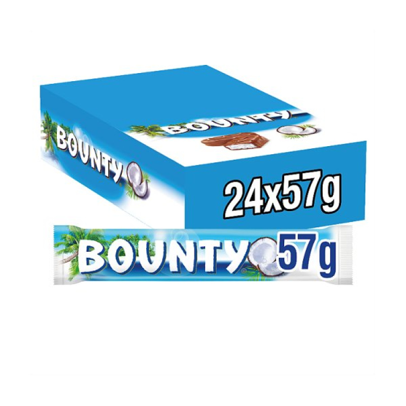 Bounty Coconut & Milk Chocolate Snack Bar Duo 57g - 24 PACK